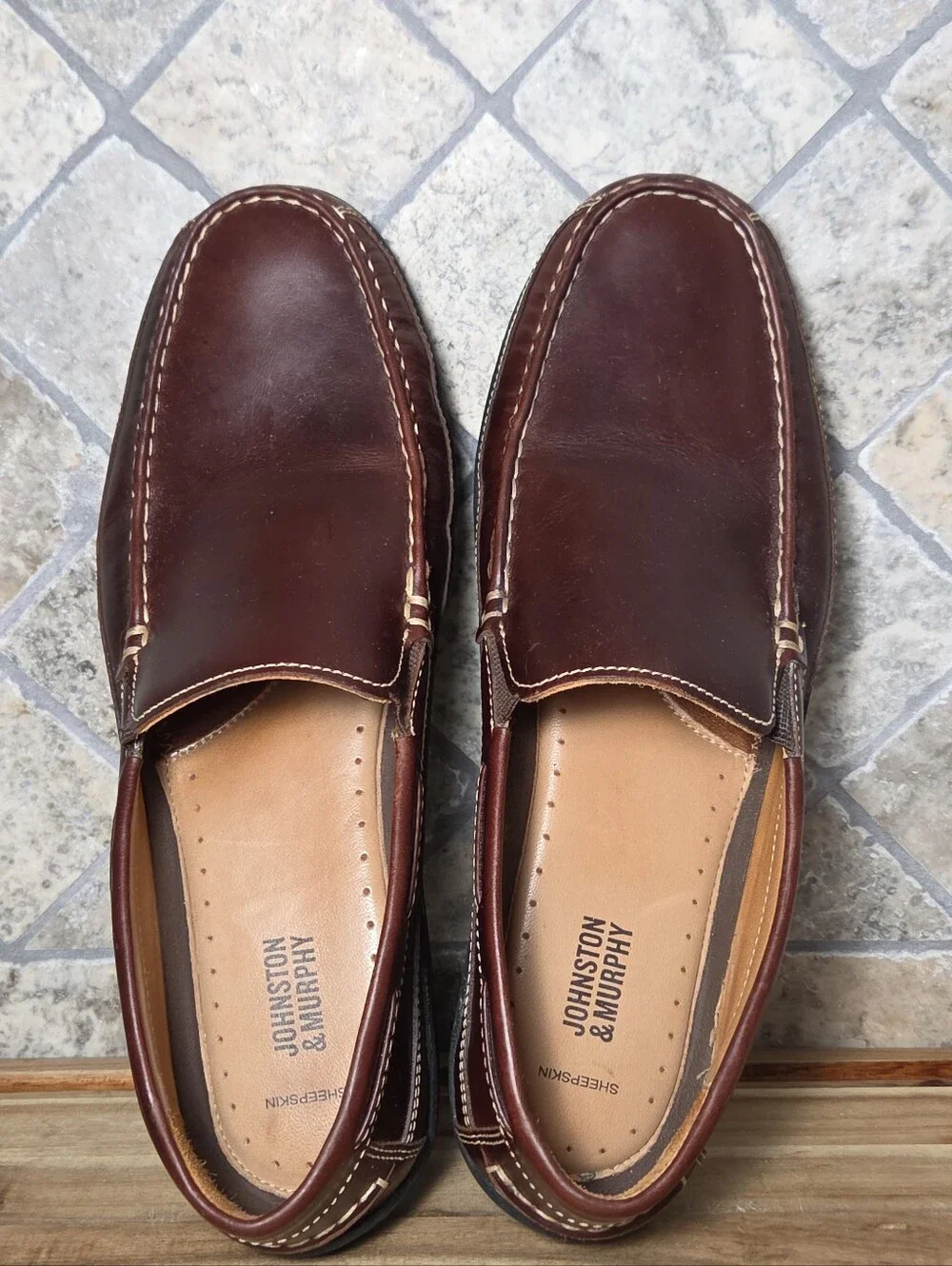 Johnston & Murphy Men's Fowler Venetian Loafer 25-8343 Mahogany 11 M
